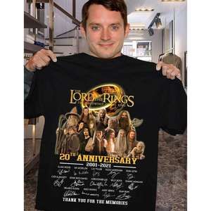 Lord Of The Ring 20Th Anniversary 2001 2021 Signatures T Shirt